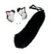thumbnail image 5 of Conjunto de orejas y cola ajustables para regalo, ideal para cumpleaños, actuaciones, clubes nocturnos, Pascua. Blanco y negro, 5 of 8