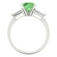 thumbnail image 4 of Clara Pucci 14K White Gold 2ct Green Three-Stone Ring for Women, 4 of 8