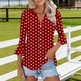 thumbnail image 5 of Kezqiaxn Blouses for Women Dressy Casual 3/4 Sleeve Loose Button Down Shirts V-Neck Summer Tops Fashion Clothing, 5 of 7