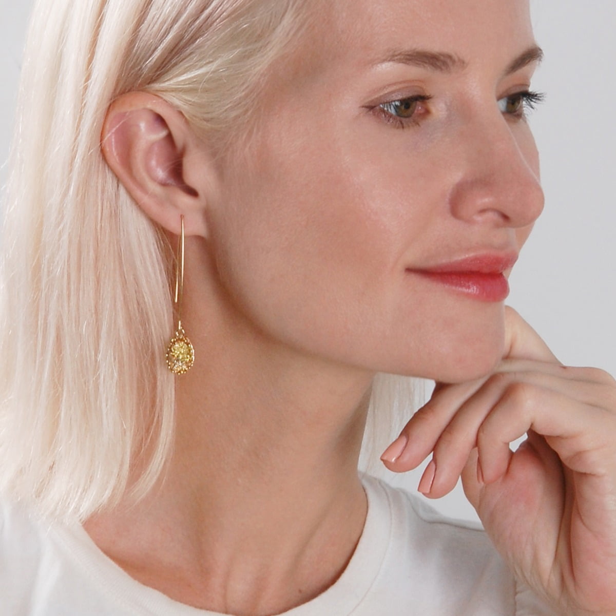 Humble Chic Rose Gold Druzy Earrings for Women - Long Threader