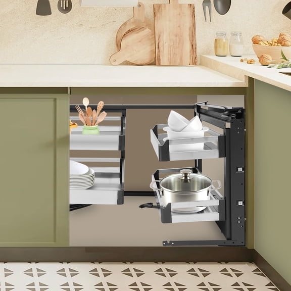 Pull-Out Corner Organizer, Blind Corner Cabinet, Swivel Corner Cabinet