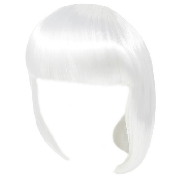 SeasonsTrading 12” Short White Bob Wig - Women Cosplay Costume Party
