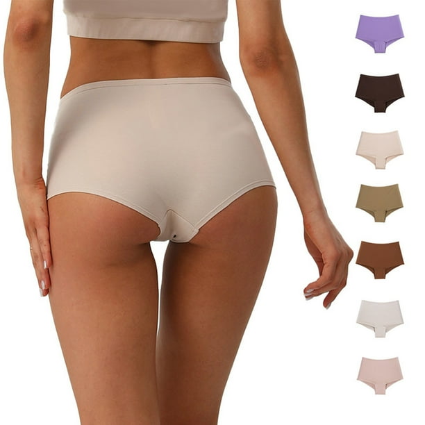 Gibobby Calzoncillos de encaje para mujer Boxer de cintura alta de algodon para mujer pantalones tipo boxer con Control del vientre Marron M Bodega Aurrera en linea