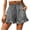 Gray, variant on Rutainlusire Womens Shorts Clearance Women's Summer Casual With Pockets Drawstring Printed Ruffles Shorts