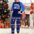 thumbnail image 3 of Coiry Famille 2 Pièces Pyjama Ensemble Col Rond Imprimé Bleu Parent Enfant Robe Costume Quotidien, 3 of 9