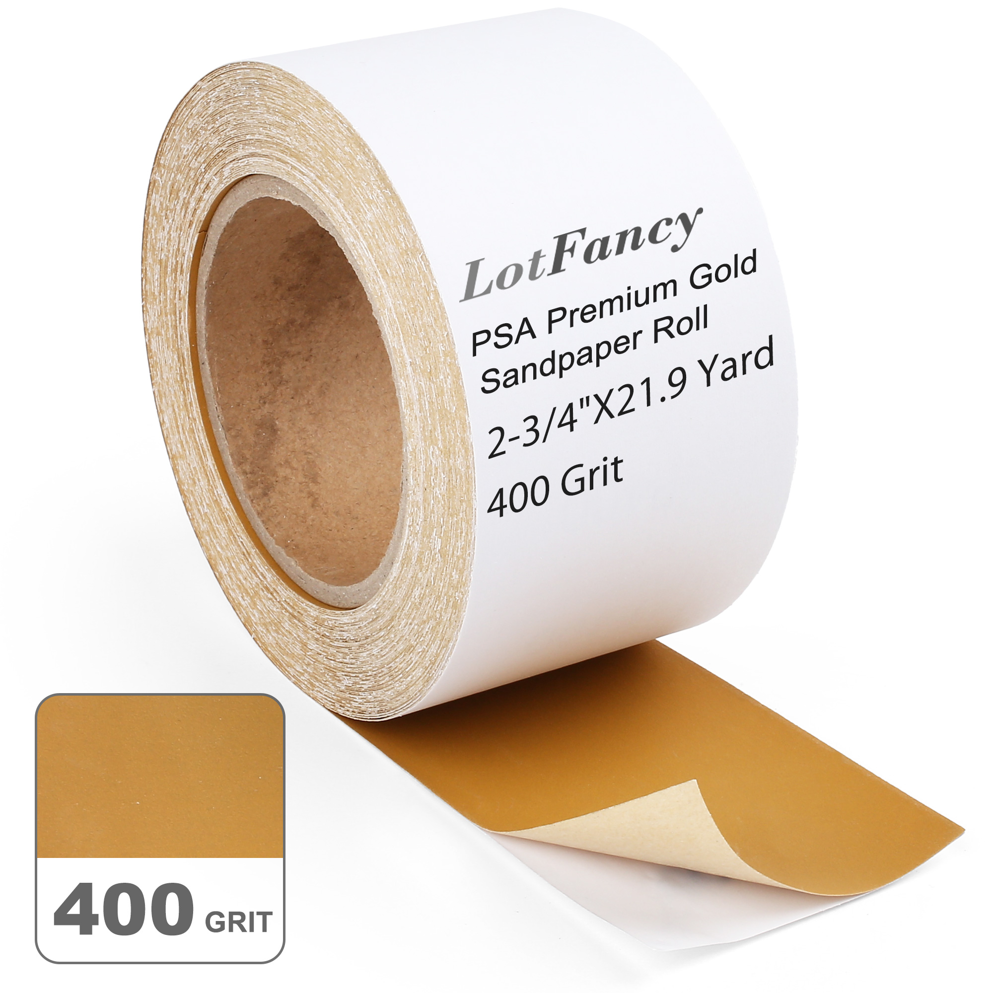 400 Grit Sandpaper Roll, 23/4 inch x 21.9 Yard PSA Self Adhesive