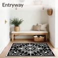 thumbnail image 3 of ODIKA 3'x5' Machine Washable Non-Slip Area Rug, Luxurious Starburst Swirl Abstract Nouveau High Traffic Rug, Black, 591149, 3 of 7