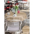thumbnail image 5 of Outdoor Tablecloths with Umbrella Hole & Zipper, Brown Round Tablecloth 54 Inch, Vintage Modern Abstract Art Ombre Waterproof Table Cloth, Patio/Pool/Picnic Table Covers, 5 of 8