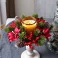 thumbnail image 7 of ICQOVD Christmas Candle Ring Wreath Artificial Flower Centerpiece for Dining Table Wedding Party Home Holiday Decoration 7.87*7.87*3.15IN, 7 of 7