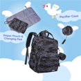 thumbnail image 2 of Mochila para pañales, 4 en 1, grande, impermeable, camuflaje, 2 of 7