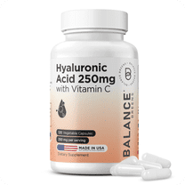 Hyaluronic Acid Supplements 250mg with Vitamin C 50mg Skin Hydration Joint Health 120 Vegan Capsules