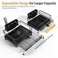 thumbnail image 6 of Dish Drying Rack - Extendable Dish Rack, AOKIWO Large Capacity Drying Drainer for Kitchen Counter, Stainless Steel Rust-Proof with Utensil Holder, Black, 6 of 7