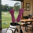thumbnail image 3 of Uorisanigo Golf Club Headcover 3/5 Wood Headcover Elastic Closure Premium Leather Pink Cheetah Leopard Print Golf Driver Headcovers, Fairway Wood Head Cover, Hybrid Cover, Set of 3, 3 of 7