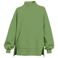 thumbnail image 5 of Jamsmile Women Sweatshirt Casual Neck Solid Color Sweatshirts Comfortable Tops Relaxed Fit Warm Knit Round Layering, 5 of 5