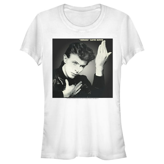 Junior's David Bowie Heroes  Graphic Tee White X Large