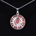 thumbnail image 1 of Pendant Flat Bead Natural Stone Crystal Quartz Silver Color Necklace Women Men, 1 of 6