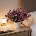 thumbnail image 4 of Ramos de decoración exterior de flores de eucalipto violeta artificiales - arreglos florales artificiales de plástico, sprays violetas realistas, terraza, porche y balcones para jardín, 4 of 6
