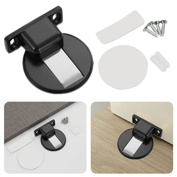 Tope Puerta Magnético Tope Puerta Acero Inoxidable para Protección Pared Puerta (negro)