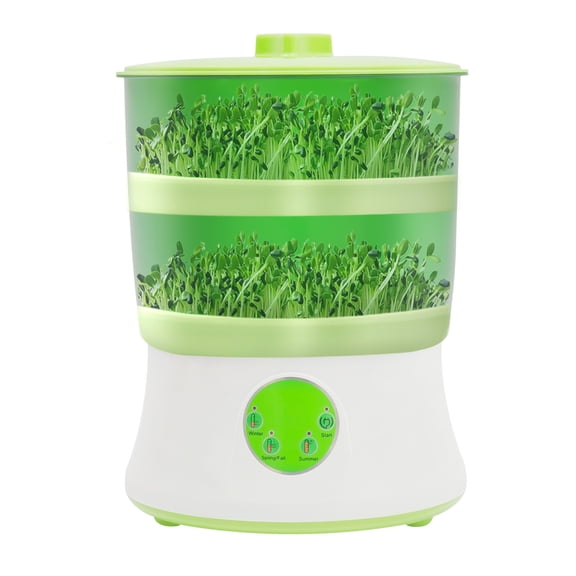 2-Tier Bean Seed Sprouter Machine Household Automatic Bean Sprouts Machine Grow Soybean, Mung Bean, Red Bean, Radish Seedlings,etc
