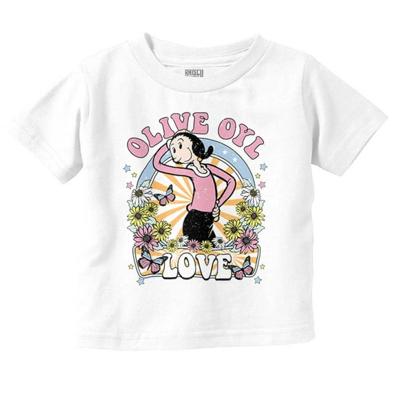 Cute Olive Oyl Cartoon Flower Love Youth T Shirt Tee Girls Infant Toddler Brisco Brands 6M