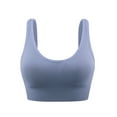 thumbnail image 2 of Jinhomg Sports Bras for Women Comfy Seamless Full Coverage Wireless Bra Solid Everyday Bras Ladies Sleep Bras with Removable Bra Padded Limited Time Deal Blue S, 2 of 9