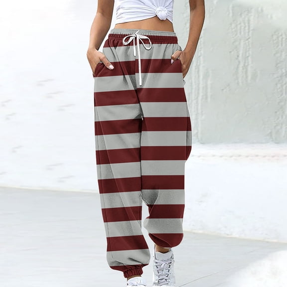 WXLWZYWL Women's Sweatpants Joggers Elastic High Waisted Drawstring Cinch Bottom Sweatpants Baggy Casual Trouser with Pockets
