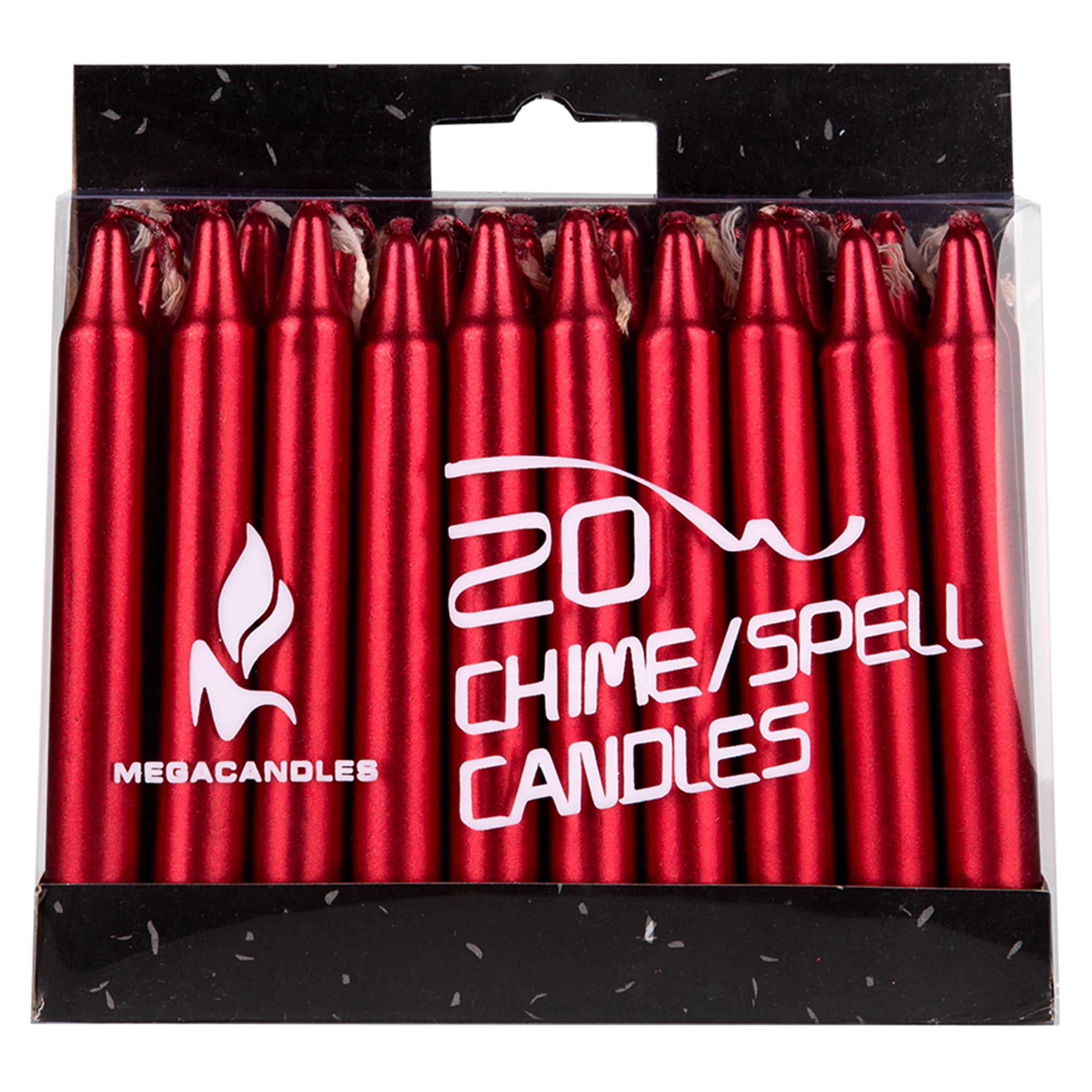 Mega Candles 20 pcs Unscented Metallic Red Mini Taper Candle, 4 Inch