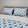 thumbnail image 2 of Party Comforter & Sham Bedding Set, Pastel Little Boats Sailing on Sea Waves Hearts Birthday Celebration, 3 pcs Duvet Set Microfiber Filling Quilt, 5 Sizes, Blue Red White, by Ambesonne, 2 of 4