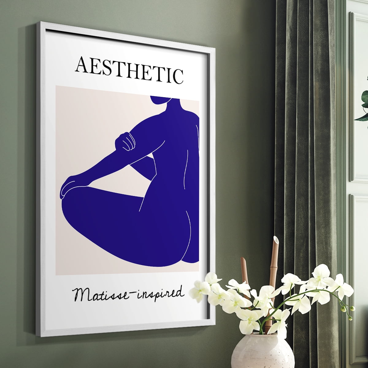 Matisse CXVII Framed Print in White Solid Wood 8 x 10 Framed Print