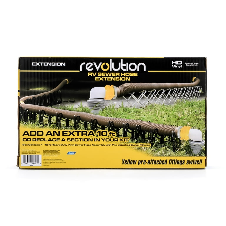 360 Revolution 10 ft. Heavy Duty Sewer Hose Extension with Swivel Fittings 360 Revolution 10 ft. Heavy Duty Sewer Hose Extension with Swivel Fittings
