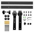thumbnail image 2 of Rustic Style Sliding Door Hardware Kit Single Slide J-Shaped Barn Door Hardware ,Easy to Carry, 2 of 6