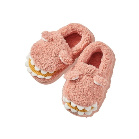 

Rotosw Unisex-Child Fuzzy Slippers Breathable Flat Animal Plush Slipper Winter Casual Slip On Home Shoes Warm Shoes-pink 13C