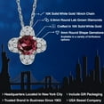 thumbnail image 2 of Gem Stone King 10K White Gold Red Rhodolite Garnet and White Lab Grown Diamond Pendant Necklace for Women | 0.45 Cttw | Gemstone January Birthstone | Round 4MM | With 18 inch Chain, 2 of 6