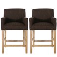 thumbnail image 2 of Of 2 Brown 26 Inch Counter Stools - Upholstered, Strong H-frame Stool Pair Upholstery, Dependable Trait, 2 of 7
