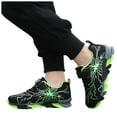 thumbnail image 3 of PEASKJP Kids Sneakers Boys Cool Print Running Tennis Shoes Lightweight Breathable Sport Athletic Shoes with One Strap,Green 10.5-11 Years, 3 of 6