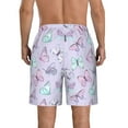 thumbnail image 3 of Kdxio Purple Butterfly Pattern Mens Casual Shorts - Drawstring Summer Beach Sports Shorts for Men, 3 of 9