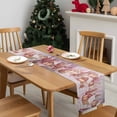 thumbnail image 4 of Pink Christmas Dresser Scarf Farmhouse, Dining Table Decorations for Wedding/Parties, Xmas Farmhouse Snowflake Tree Table Runner 72 Inches Long for Kitchen Dining, 18 x 72 In, 4 of 9