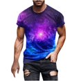 thumbnail image 2 of Zylanna Men's T-Shirts Tee, Crew Neck Summer Sky Print Short Sleeve Fashion Tops for Mens Multicolor, 2 of 5