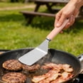 thumbnail image 3 of Cook with Color 12.6-Inch Stainless Steel Griddle Turner with Heat-Resistant Silicone Grip, Pink, 3 of 5
