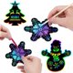 thumbnail image 4 of Árbol de Navidad con muñeco de nieve, papel para raspar, marcador de bricolaje, decoración creativa para niños, pintura para raspar de Halloween, 4 of 6
