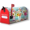 thumbnail image 3 of Spring Floral Mailbox Cover, Floral Jars Rustic Magnetic Mailbox Cover Letter Post Box Cover Wrap Decoration Welcome Home Garden Outdoor 21" Lx 18" W, 3 of 6