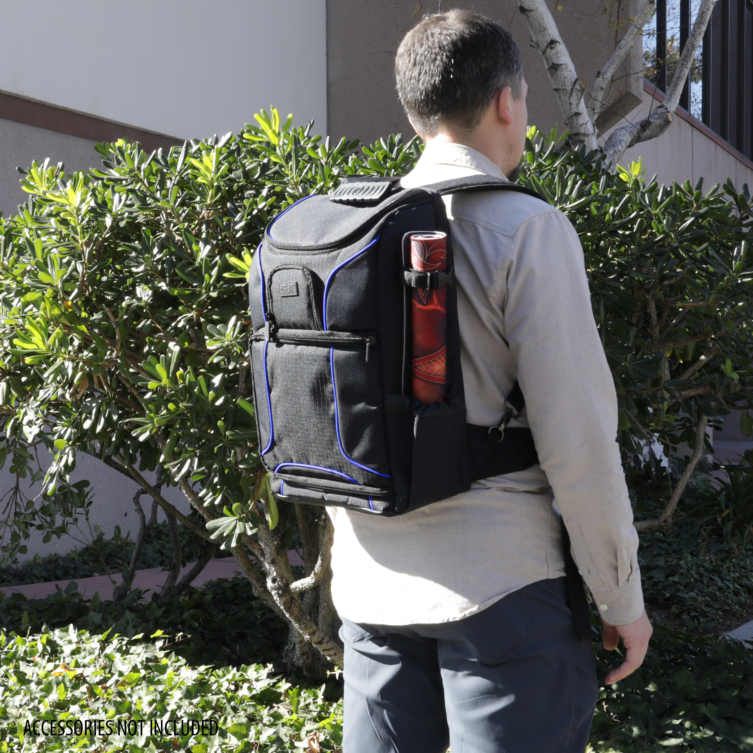 USA Gear MTG Backpack Compatible with Magic the Gathering, Playmat, Customizable Interior (Orange)