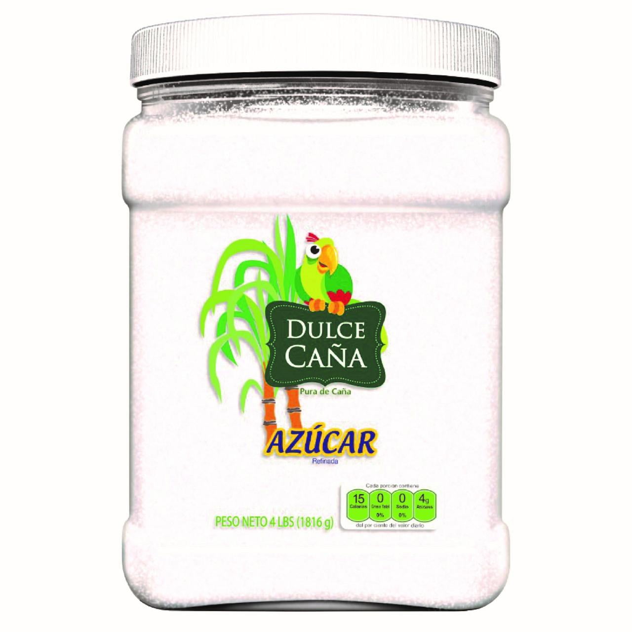 Dulce Caña Pure Cane Refined Sugar, Non-GMO, 4 lbs Plastic Jar