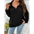 thumbnail image 7 of QINCAO Womens Plus Size Tops Long Sleeve V Neck Polo Shirts Pullover Sweaters Fall Winter 1X-5X, 7 of 7