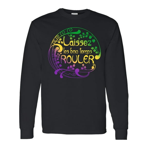 Inktastic Laissez Les Bon Temps Rouler Mardi Gras Long Sleeve T-Shirt