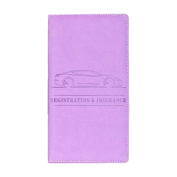 Multi-Purpose License Wallet Automotive Document Holder Automotive Document Holder Multi-Purpose License and Registration Wallet with Secure Closure for Car Organization, Purple