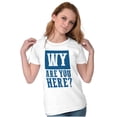 thumbnail image 3 of Wyoming Why are You Here Funny Locals Womens Fitted Plus Size Graphic Tee Brisco Brands 2X, 3 of 5