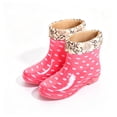 thumbnail image 3 of Mid-Calf Water Shoes for Women Round Toe Slip-on Waterproof PVC Lined Rain Boots for Outdoor Daily Walks, 3 of 8