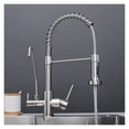thumbnail image 5 of Nickel Spring Pull Down Kitchen Faucet Dual Spouts 360 Swivel Handheld Shower Kitchen Mixer Crane Hot Cold 2 Outlet Spring Taps ,360° Swivel Spout, 5 of 7