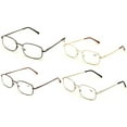 thumbnail image 2 of V.W.E. 4 pairs of Slim Metal Rectangle lightweight reading glasses - bulk reader, 2 of 3